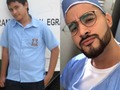 Cuál de estos dos uniformes azules me queda mejor ?  Uniforme del colegio// uniforme quirúrgico.  Yo hace unos cuantos añitos 🤣, deja un comentario abajo si quieres que les muestre en las historia fotos más peque