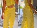 🤩Nuevo SET 🤩 Pantalón + Blusa Talla única  Tela chalis👸