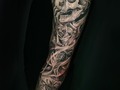 Tatuaje ya cicatrizado en sombras.