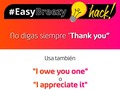 ¡Evita decir siempre lo mismo!🚨 Al momento de dar las gracias, prueba con estas otras palabras.🗣💪🏻  #EasyBreezy