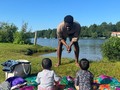 Family mornings at the lake.❤️☀️🥰 Having so much fun watching our girls experience so many firsts this summer.