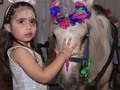 Tu granja en el cumpleaños de la princesa Miranda haciendo entrada en su unicornio dando alegria y un poco de diversión a los niños de la fiesta en la urbanización Juana de avila el 25 de febrero del 2021