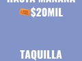 Hasta mañana boletas en preventa 20mil .... Ya los que no.compraron les toca en taquilla más cara