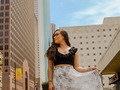 Have you ever bought clothes in @target ?? I’m amazed by the quality they have, and how pretty their clothes, accessories and shoes are❤️😍. - I recently bought this skirt in @target and it’s my favorite skirt now! Paired it with a black croptop and some white sneakers❤️ I wore this to explore in Downtown Houston the other day 💁🏻‍♀️