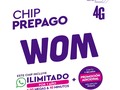 Sim Card Prepago Wom 4g Con 1gb Internet + Minutos Ilimitados x 7 Dias $5.999
