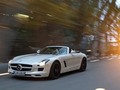 The new SLS AMG Roadster. Combined fuel consumption: 13,2 l/100 km. Combined CO2 emission: 308 (g/km). The data do not relate to an individual vehicle and do not form part of the offer; they are provided solely for the purposes of comparison between different types of vehicles. The figures are provided in accordance with the German regulation “PKW-EnVKV” and apply to the German market only.