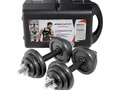 KIT DE MANCUERNAS 40 Lb PROFIT  ($239.990)  • 2 barras mancuerna en acero  • Juego de discos en acero color negro.  • Organizador tipo maletín.  VICTORIUSBODY TIENDA ONLINE  @victoriusbody  3006755661