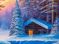 New artwork for sale! - "Christmas Cabin" - fineartamerica