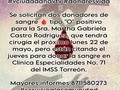 #vciudadanavtv #donaresvida  Se solicitan dos donadores de sangre 🩸 tipo "O" positivo para la Sra. Martha Gabriela Castro Rodriguez, que tendrá cirugía el próximo lunes 22 de mayo, pero están citando el jueves para donar la sangre en Clínica Especialidades No. 71 del IMSS Torreón  Mayores informes 8711580273 #torreon #coahuila #comarcalagunera #gomezpalacio #ciudadlerdo #durango #servicioalacomunidad