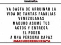 "Maduro asume tus actos y entrega el poder a una persona capaz"... . . #MaduroRenunciaYa #Maduro #SosBolivarVE  #SosVenezuela #Venezuela