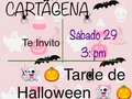 CARTAGENA, te esperamos con mucha emoción este Sábado 29 de Octubre, para pasar una tarde divertida, peinados, maquillaje, Cine, palomitas 🍿, rifas y muchas cosas más. No olvides traer tu DISFRAZ. Telf 3205094166